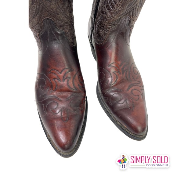 Laredo Men's Western Cowboy Boots Shoes Brown Leather Closed-Toe Sz 10.5 - Picture 6 of 12